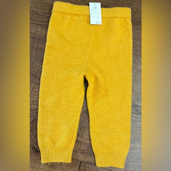 NWT fair isle baby girl 2 two piece outfit 12 months yellow sweater pants - Picture 5 of 7